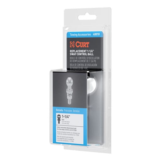 Curt Replacement 1-1/4" Sway Control Ball (5/8" x 1-3/4" Shank, Packaged) - 40010