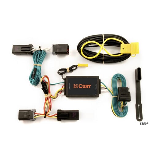 Curt Custom Wiring Harness, 4-Way Flat Output, Select Dodge Durango, Chrysler Aspen - 55597