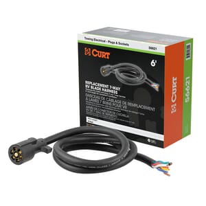 Curt Replacement 7-Way RV Blade with 6' Wires (Trailer Side, Packaged) - 56621