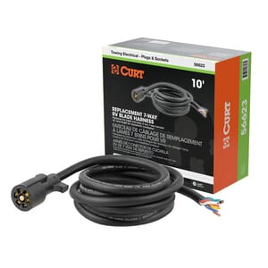 Curt Replacement 7-Way RV Blade with 10' Wires (Trailer Side, Packaged) - 56623