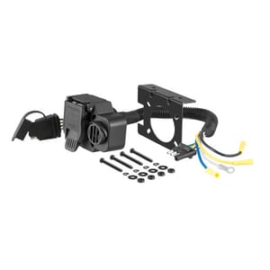 Curt Dual-Output Adapter with Backup Alarm (4-Way Flat to 7-Way RV Blade Trailer) - 57102