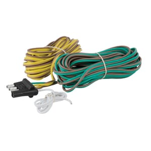 Curt 4-Way Flat Connector for Rewiring Trailer, Includes 20' Wires (Packaged) - 57220