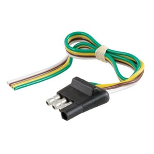 Curt 4-Way Flat Connector Plug with 12" Wires (Trailer Side) - 58030