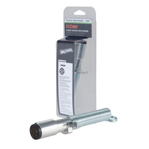 Curt 6-Way Round Connector Plug with Spring (Trailer Side, Packaged) - 58083