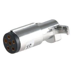 Curt 6-Way Round Connector Plug (Trailer Side, Chrome Plastic) - 58120