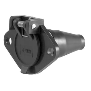 Curt 6-Way Round Connector Socket (Vehicle Side, Black Plastic) - 58130