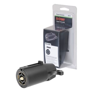 Curt 7-Way RV Blade Connector Plug (Trailer Side, Black Plastic, Packaged) - 58141