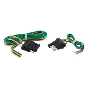 Curt 4-Way Flat Connector Plug & Socket with 12" & 48" Wires (Packaged) - 58355