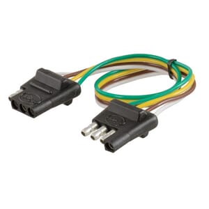 Curt 4-Way Flat Connector Plug & Socket with 12" Wires - 58380