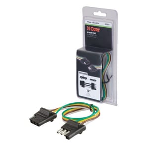 Curt 4-Way Flat Connector Plug & Socket with 12" Wires (Packaged) - 58381