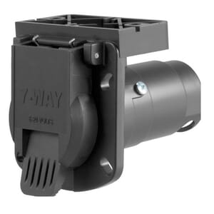 Curt 7-Way RV Blade Connector Socket with Integrated Bracket (Vehicle Side, Packaged) - 58417