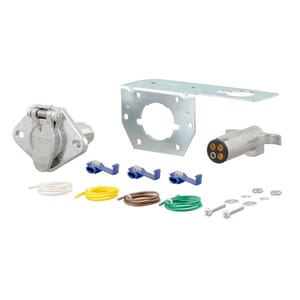 Curt 4-Way Round Connector Plug & Socket with Hardware (Packaged) - 58677