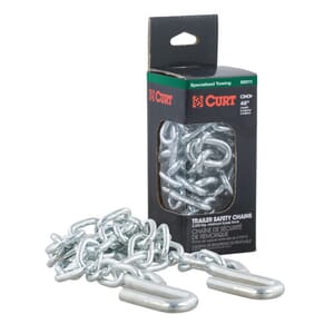 Curt 48" Safety Chain with 2 S-Hooks (2,000 lbs, Clear Zinc, Packaged) - 80011