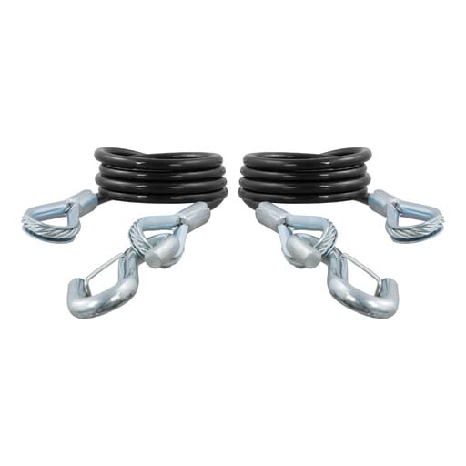 Curt 43-7/8" Safety Cables with 2 Snap Hooks (3,500 lbs, Vinyl-Coated, 2-Pack) - 80136
