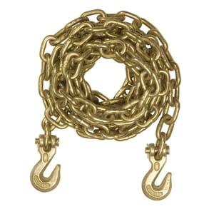 Curt 16' Transport Binder Safety Chain with 2 Clevis Hooks (18,800 lbs, Yellow Zinc) - 80306