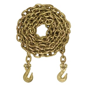 Curt 25' Transport Binder Safety Chain with 2 Clevis Hooks (18,800 lbs, Yellow Zinc) - 80308