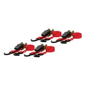 Curt 16' Red Cargo Straps with S-Hooks (500 lbs, 4-Pack) - 83002